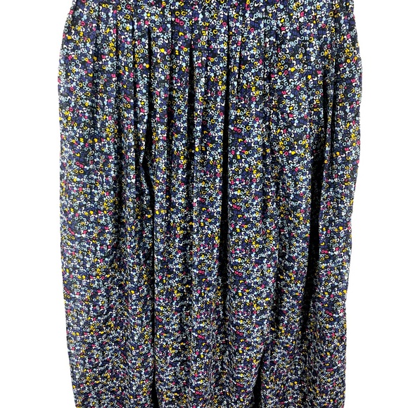 VTG Style eShakti Cottagecore Floral Print Maxi Dress, Pleated Waist, Zipper S8 - Picture 5 of 13